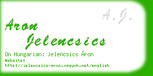 aron jelencsics business card